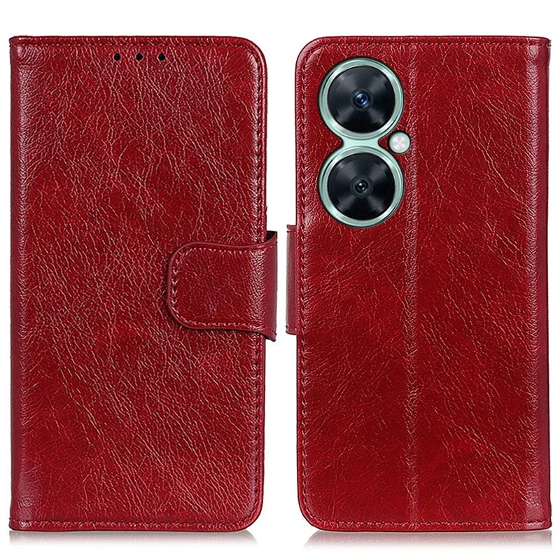 For Huawei nova 11i / Enjoy 60 Pro / Maimang 20 Wallet Phone Case Nappa Texture Stand Split Leather Cover - Red