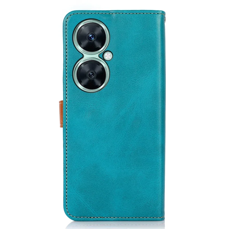 KHAZNEH pour Huawei nova 11i / Enjoy 60 Pro / Maimang 20 Cowhide Texture Leather Case Wallet Stand Phone Cover - Bleu