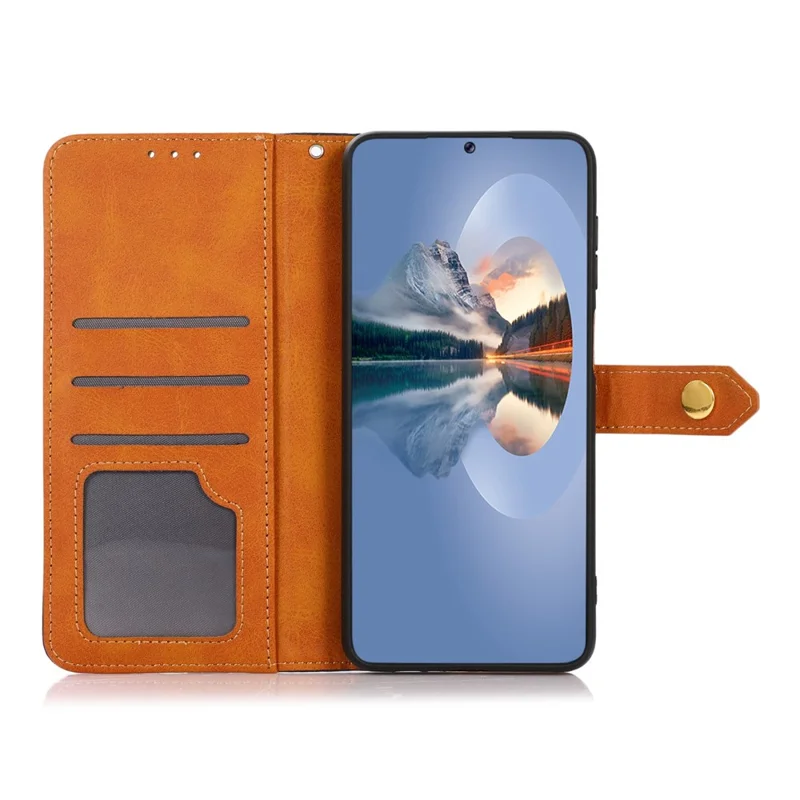 KHAZNEH For Huawei nova 11i / Enjoy 60 Pro / Maimang 20 Cowhide Texture Leather Case Wallet Stand Phone Cover - Brown