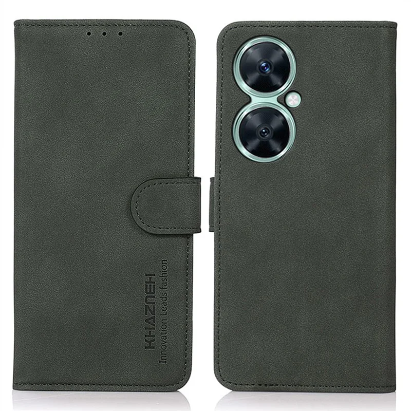 KHAZNEH Para Huawei nova 11i / Enjoy 60 Pro / Maimang 20 Capa de Telefone com Suporte de Carteira de Couro Texturizado - Verde