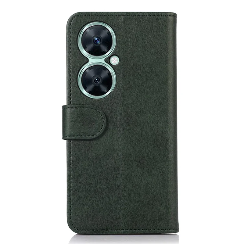 For Huawei nova 11i / Enjoy 60 Pro / Maimang 20 PU Leather Wallet Case Stand Cowhide Texture Phone Cover - Green