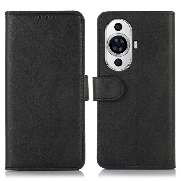 Für Huawei nova 11 Pro / nova 11 Ultra Cowhide-Textur Handytasche PU-Leder Handyhalterung - Schwarz