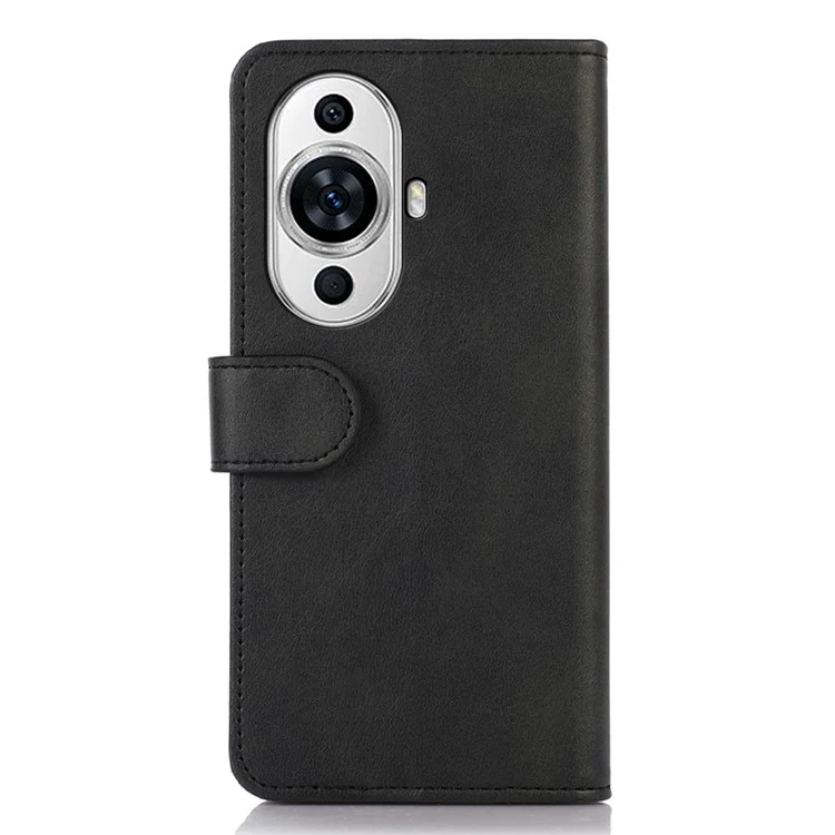 Für Huawei nova 11 Pro / nova 11 Ultra Cowhide-Textur Handytasche PU-Leder Handyhalterung - Schwarz