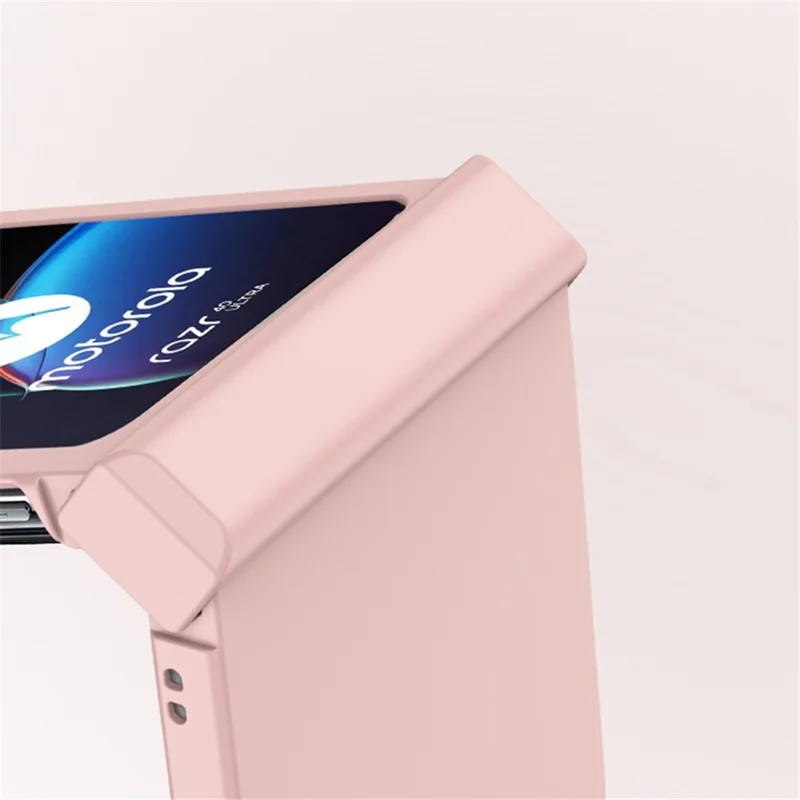 For Motorola Razr 40 Ultra 5G Phone Case Hinge Design PC Cover with Tempered Glass Rear Screen Protector - Purple