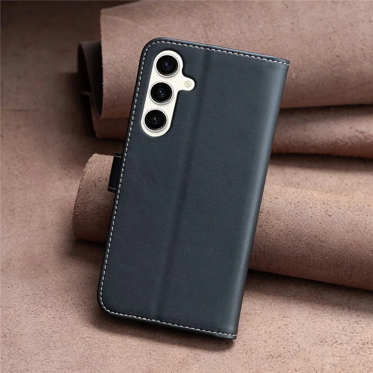 BINFEN COLOR BF17 für Samsung Galaxy S23 FE Handyhülle Drop-proof PU-Leder Ständer Geldbörse - Schwarz