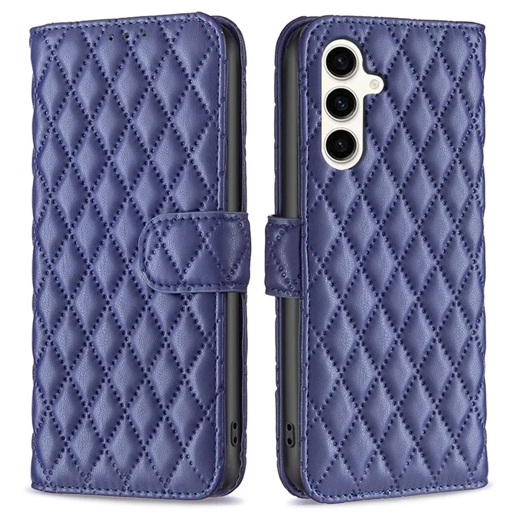 BINFEN COLOR BF Style-14 per Samsung Galaxy S23 FE Custodia per telefono anti-caduta in pelle PU con supporto - Blu