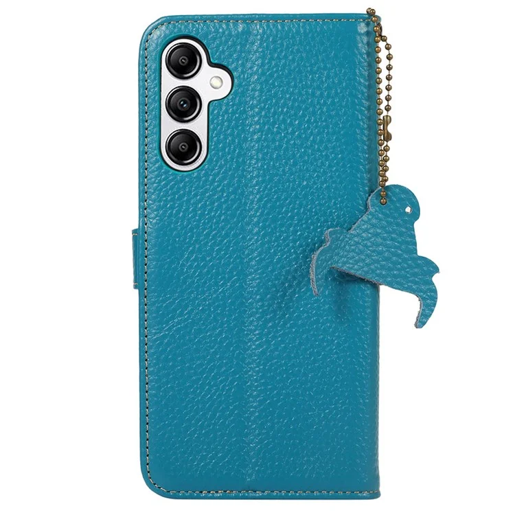 Echtes Rindsleder-Cover für Samsung Galaxy S23 FE RFID-blockierendes Wallet-Stand-Handyhülle - Blau