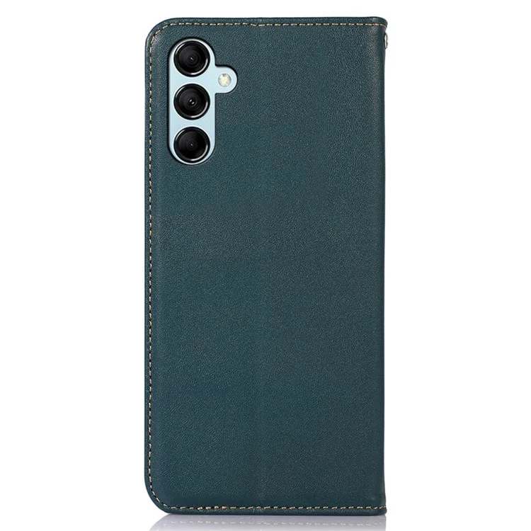 KHAZNEH Für Samsung Galaxy S23 FE Wallet Phone Case RFID Blocking Echtes Kuhlederschalen-Handyhülle mit Ständer - Grün