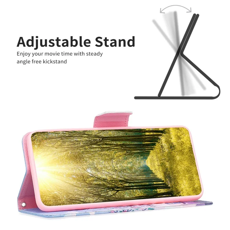Wallet Case for Samsung Galaxy S23 FE PU Leather Pattern Printing Stand Flip Phone Cover - Two Owls