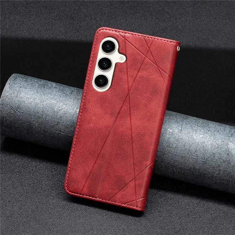 Для чехла-держателя для карт Samsung Galaxy S23 FE с тиснением Leather Stand Cover - Красный