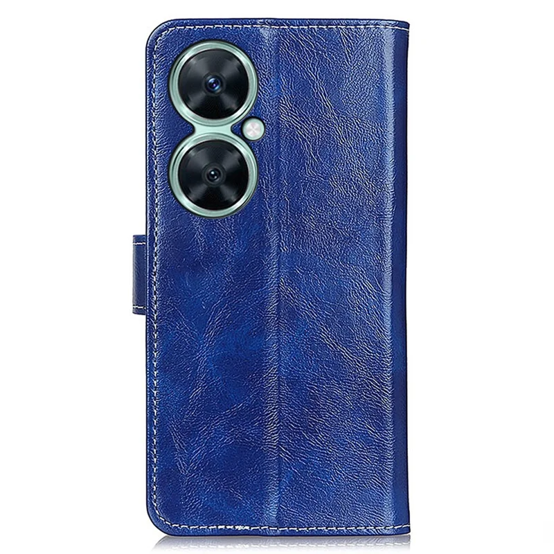 Para Huawei Enjoy 60 Pro / nova 11i Wallet Stand Anti-Scratch Phone Case Retro Crazy Horse Texture PU Leather Phone Cover - Blue