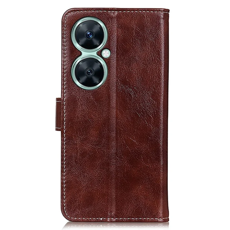 For Huawei Enjoy 60 Pro / nova 11i Wallet Stand Anti-Scratch Phone Case Retro Crazy Horse Texture PU Leather Phone Cover - Brown