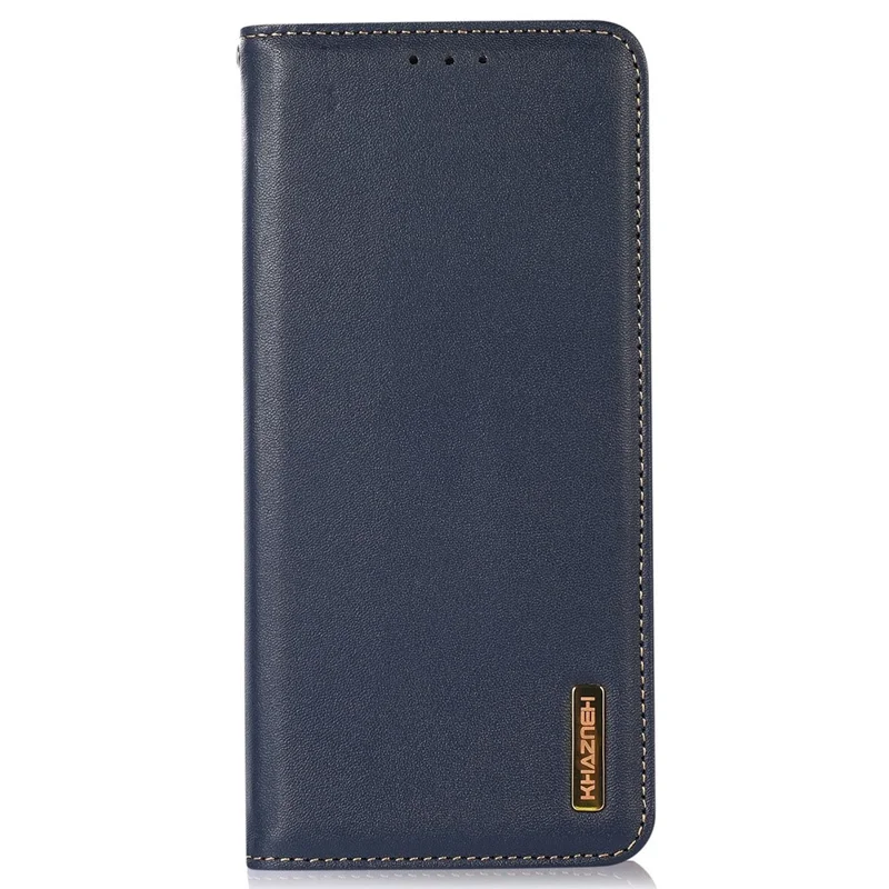 KHAZNEH For Huawei nova 11i / Enjoy 60 Pro / Maimang 20 Phone Cover Case RFID Blocking Genuine Cow Leather Wallet Stand Shell - Dark Blue