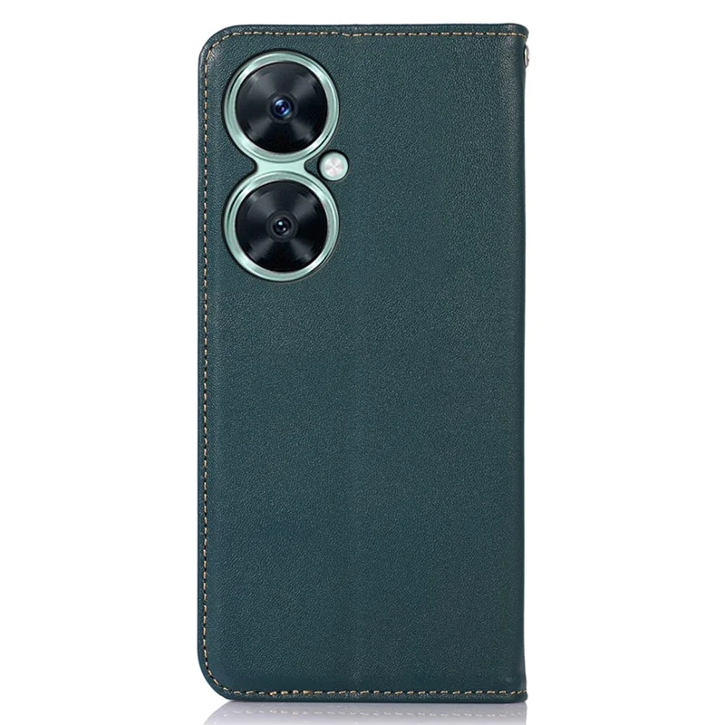 KHAZNEH Para Huawei nova 11i / Enjoy 60 Pro / Maimang 20 Capa de Telefone Caso de Carteira de Couro Genuíno RFID Blocking Stand Shell - Verde