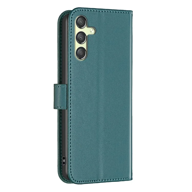 BINFEN COLOR BF17 For Samsung Galaxy A25 5G (Global) (161.0 x 76.5 x 8.3mm) Stand Leather Case Full Protection Wallet Phone Cover - Green