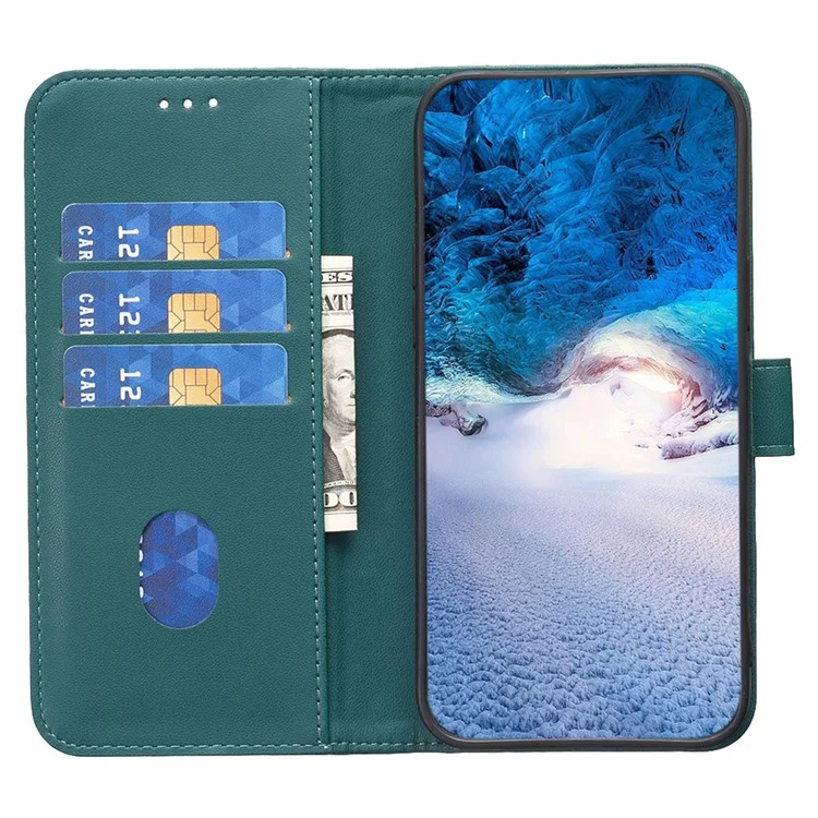 BINFEN COLOR BF17 For Samsung Galaxy A25 5G (Global) (161.0 x 76.5 x 8.3mm) Stand Leather Case Full Protection Wallet Phone Cover - Green
