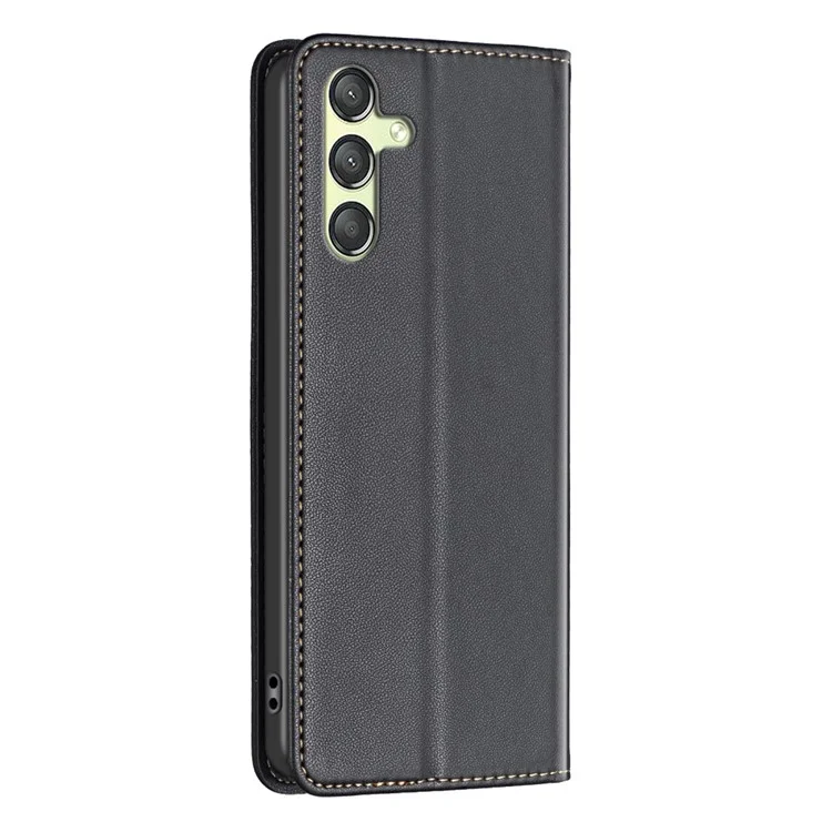 BINFEN COLOR BF18 Funda para Teléfono para Samsung Galaxy A25 5G (Global) (161.0 x 76.5 x 8.3mm) Soporte para Tarjetas Funda de Teléfono de Cuero PU con Soporte - Negro