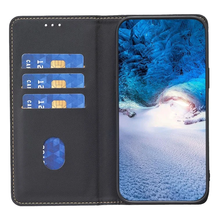 BINFEN COLOR BF18 Funda para Teléfono para Samsung Galaxy A25 5G (Global) (161.0 x 76.5 x 8.3mm) Soporte para Tarjetas Funda de Teléfono de Cuero PU con Soporte - Negro