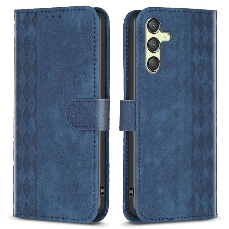 Pour Samsung Galaxy A25 5G (Global) (161,0 x 76,5 x 8,3 mm) Imprinted Pattern PU Leather Phone Case Cell Phone Cover Stand Wallet - Bleu