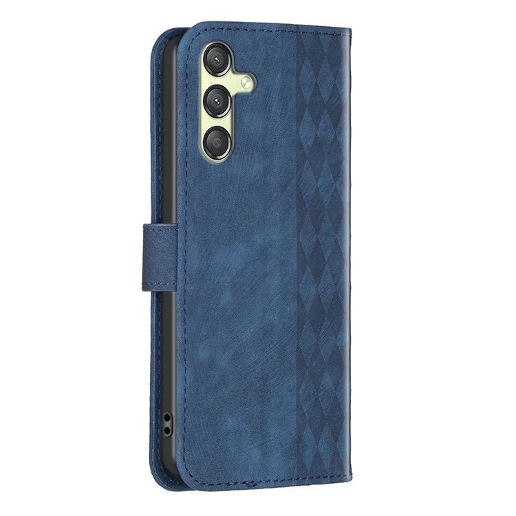 Pour Samsung Galaxy A25 5G (Global) (161,0 x 76,5 x 8,3 mm) Imprinted Pattern PU Leather Phone Case Cell Phone Cover Stand Wallet - Bleu