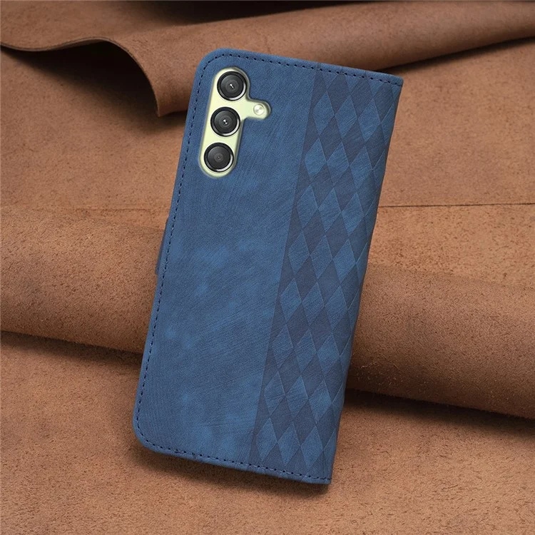 Pour Samsung Galaxy A25 5G (Global) (161,0 x 76,5 x 8,3 mm) Imprinted Pattern PU Leather Phone Case Cell Phone Cover Stand Wallet - Bleu
