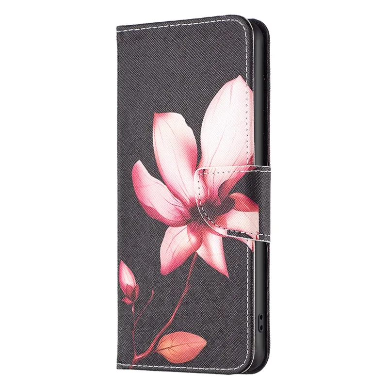 PU Leather Case for Samsung Galaxy A25 5G (Global) (161.0 x 76.5 x 8.3mm) Wallet Stand Cover - Pink Flower