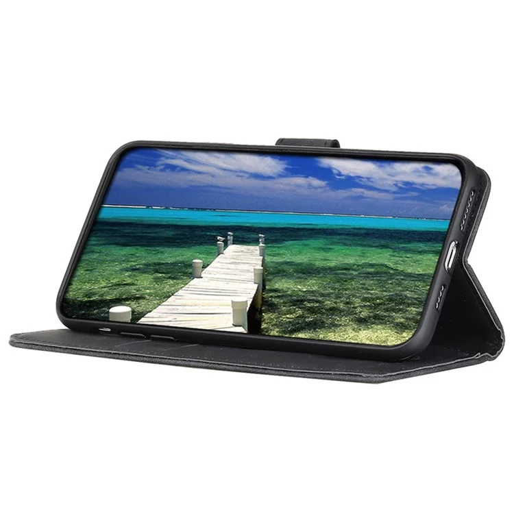 KHAZNEH For Huawei nova 11 Pro / nova 11 Ultra Flip Stand Shell Magnetic Clasp Retro Texture Wallet Cover PU Leather Phone Case - Black