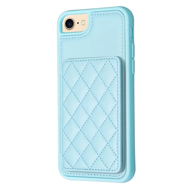 BF25 Para iPhone 6 / 6s / 7 / 8 Funda de Teléfono con Soporte para Tarjeta de Cuero PU Recubierto de TPU - Azul