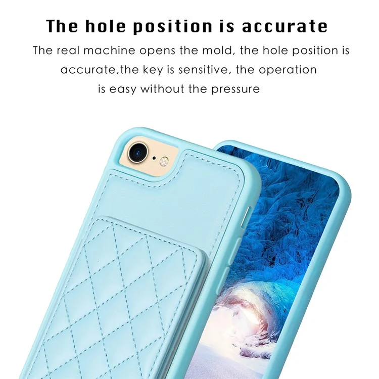 BF25 Para iPhone 6 / 6s / 7 / 8 Funda de Teléfono con Soporte para Tarjeta de Cuero PU Recubierto de TPU - Azul