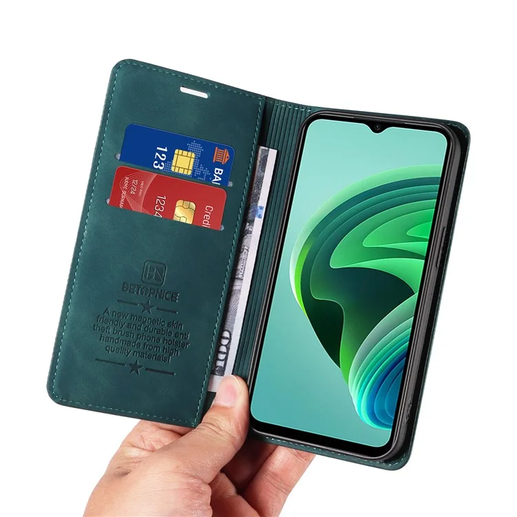 BETOPNICE 003 For Xiaomi Redmi 10 5G / Note 11E 5G / 10 Prime+ 5G / 11 Prime 5G Phone Flip Case Stand Leather RFID Blocking Wallet Cover - Green