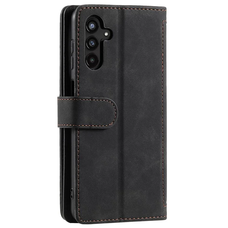 Para Samsung Galaxy S23 FE Zipper Pocket PU Leather Phone Case 9 Card Slots Protective Cover - Negro