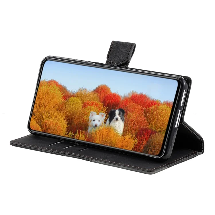 TTUDRCH Estilo 004 para Samsung Galaxy S23 FE Carcasa de cartera con muñequera de cuero sintético RFID Blocking Foldable Stand Cover - Negro