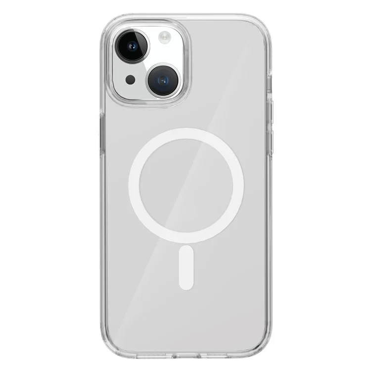 Clear Phone Case for iPhone 15 , Scratch Resistant PC + TPU Compatible with MagSafe Cover - Transparent