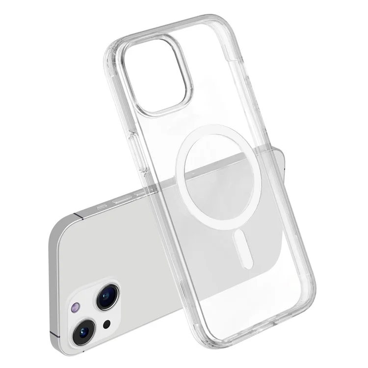 Clear Phone Case for iPhone 15 , Scratch Resistant PC + TPU Compatible with MagSafe Cover - Transparent