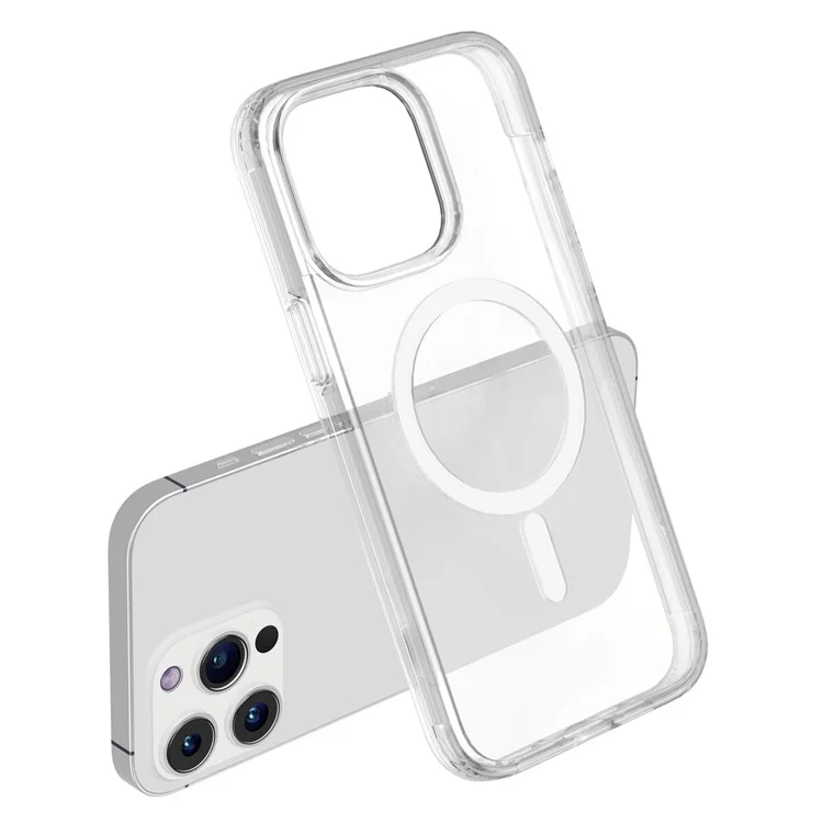 Clear Phone Case for iPhone 15 Pro , Compatible with MagSafe Fall Protection PC + TPU Magnetic Cover - Transparent