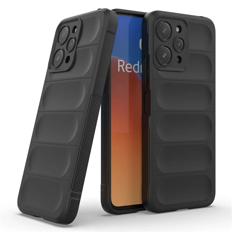 TPU Phone Case for Xiaomi Redmi 12 4G , Rugged Back Dropproof Cover - Black