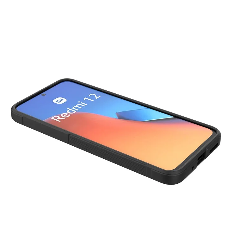 TPU Phone Case for Xiaomi Redmi 12 4G , Rugged Back Dropproof Cover - Black
