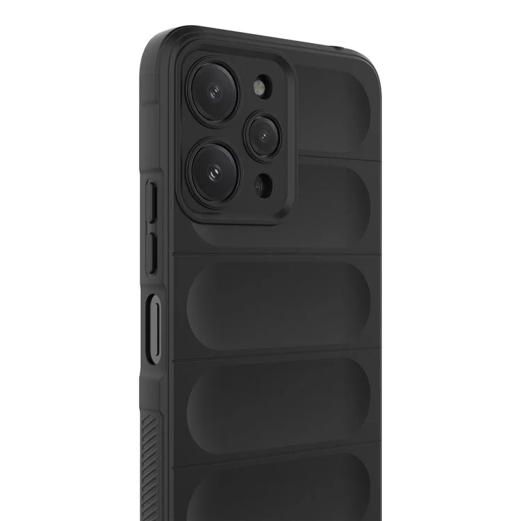 TPU Phone Case for Xiaomi Redmi 12 4G , Rugged Back Dropproof Cover - Black