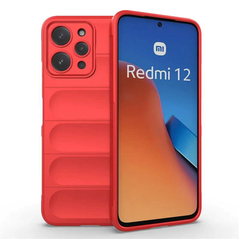TPU-Handyhülle für Xiaomi Redmi 12 4G, robuste Rückseite, sturzsichere Abdeckung - Rot