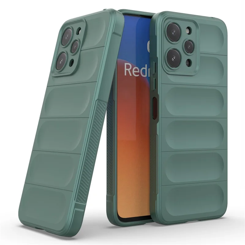 Coque de téléphone en TPU pour Xiaomi Redmi 12 4G, Coque arrière robuste anti-chutes - Vert
