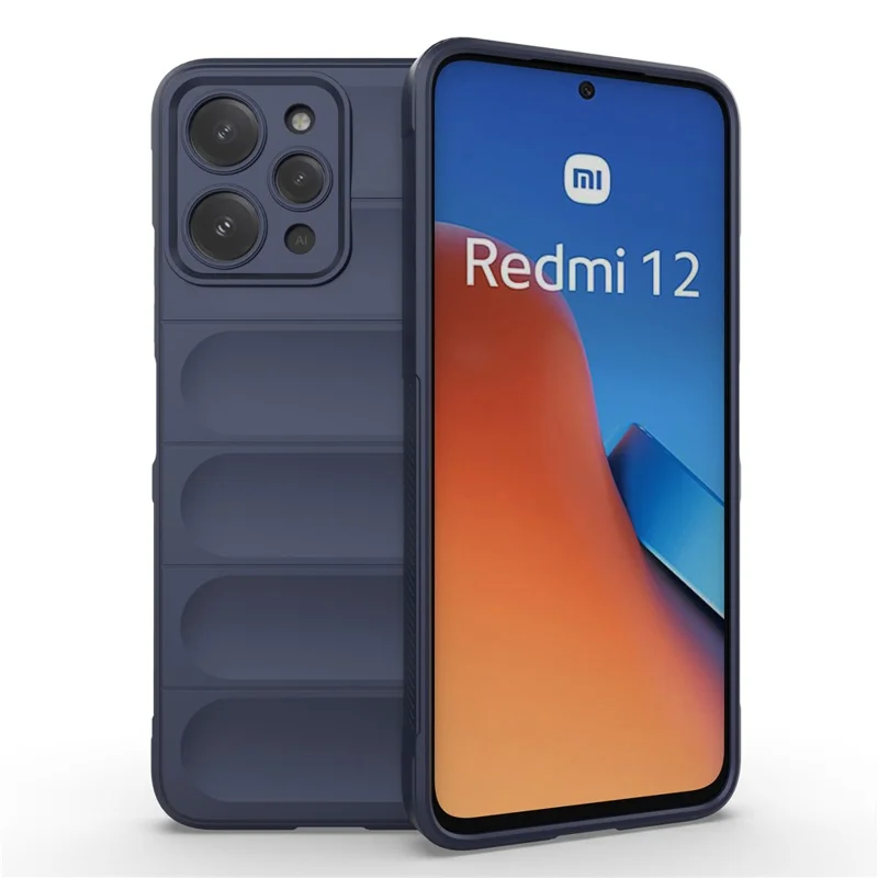 TPU Phone Case for Xiaomi Redmi 12 4G , Rugged Back Dropproof Cover - Dark Blue