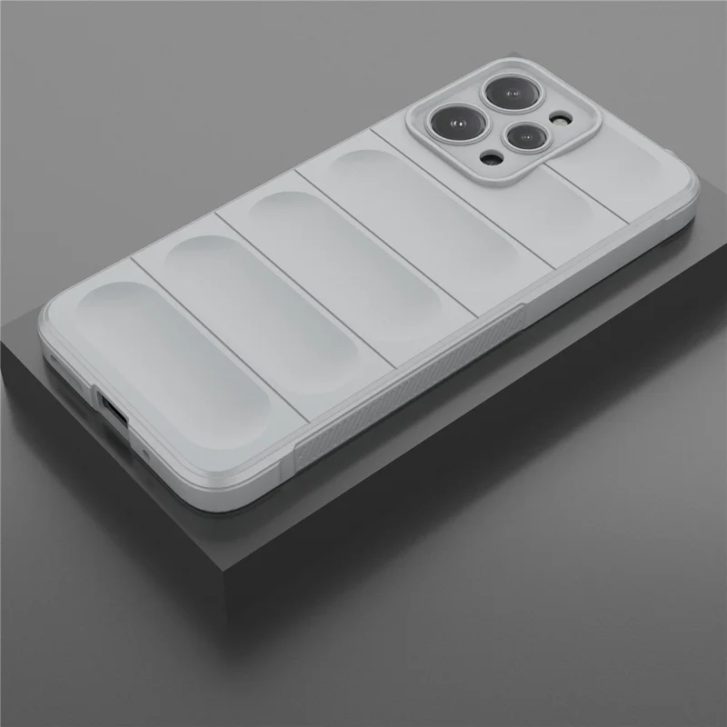 Coque de téléphone en TPU pour Xiaomi Redmi 12 4G, coque arrière robuste anti-chocs - Gris clair