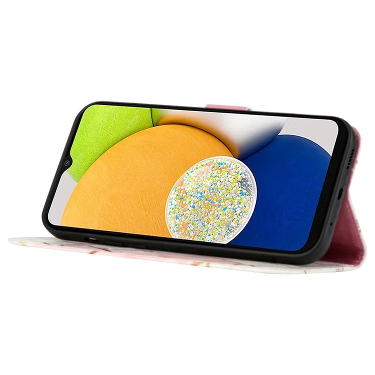 YB Pattern Printing Leather Series-5 pour Samsung Galaxy S23 FE Flip Wallet Leather Case Phone Stand Cover - Rose+Blanc LS002