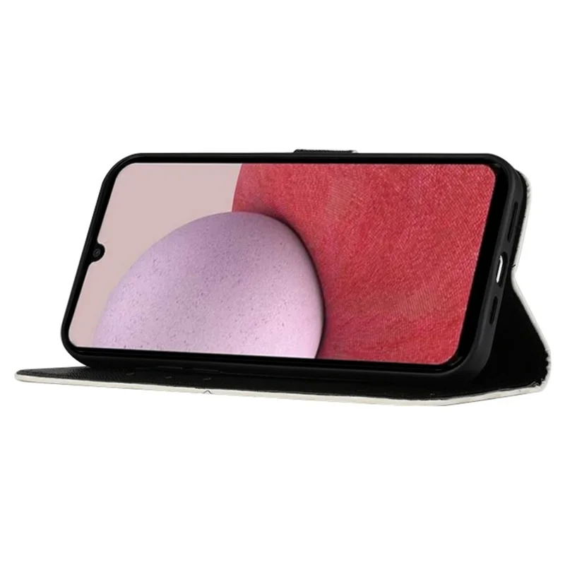 For Samsung Galaxy S23 FE Leather Case 3D Pattern Printing Wallet Stand Mobile Cover with Strap - Skull