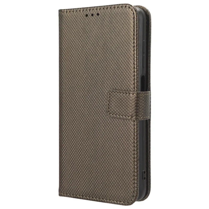 For TECNO Pova 5 4G / LH7N Mobile Phone Case Wallet Diamond Texture PU Leather Stand Anti-Scratch Cover - Brown