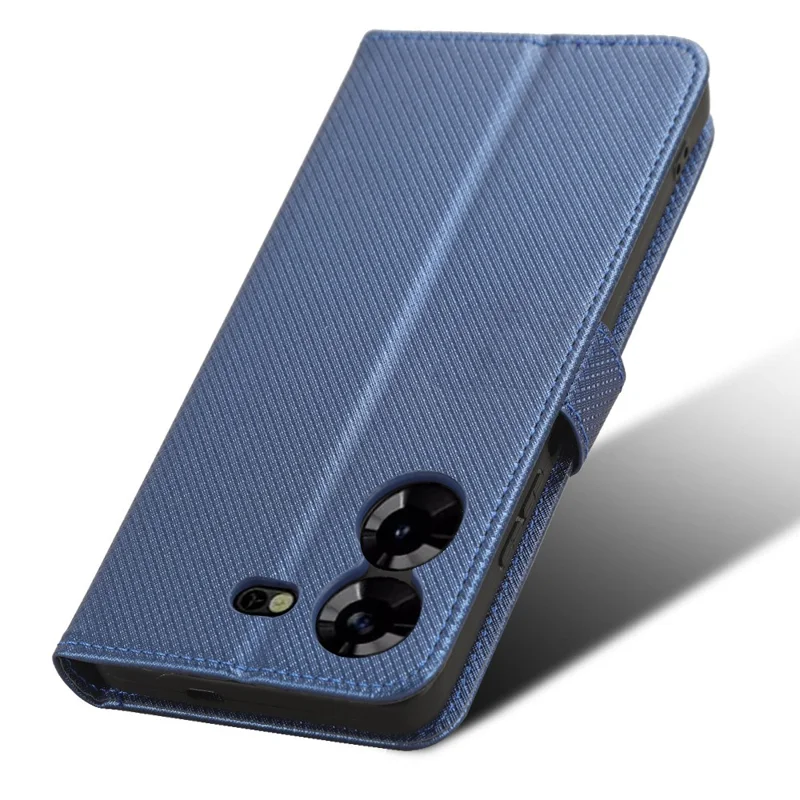 Для TECNO Pova 5 4G / LH7N Чехол для мобильного телефона Бумажник Алмазная текстура Чехол из искусственной кожи со стендом Против царапин - Синий
