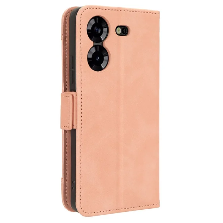 Per TECNO Pova 5 4G LH7N Custodia in pelle PU con supporto per portafoglio e vari scomparti per carte - Rosa