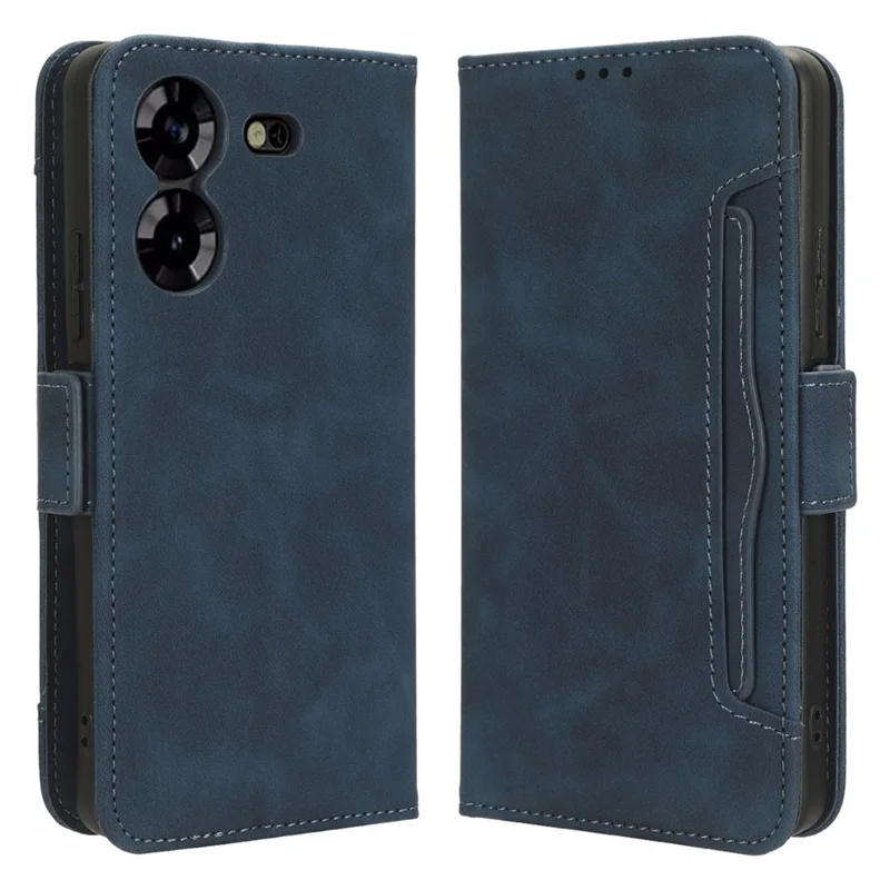 For TECNO Pova 5 4G LH7N PU Leather Stand Wallet Case Multiple Card Slots Phone Cover - Blue