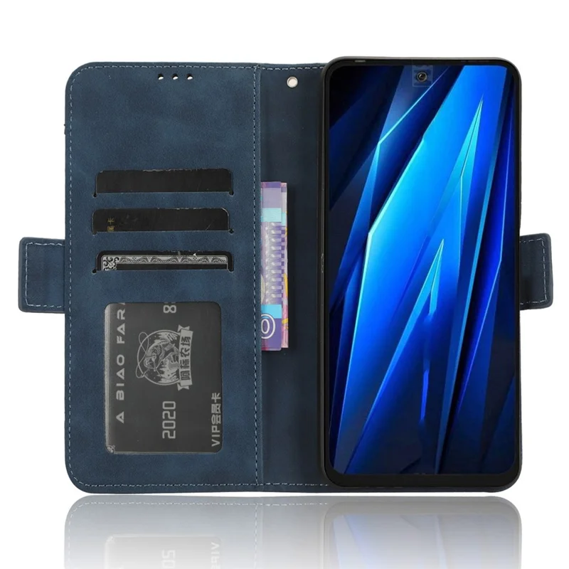 For TECNO Pova 5 4G LH7N PU Leather Stand Wallet Case Multiple Card Slots Phone Cover - Blue