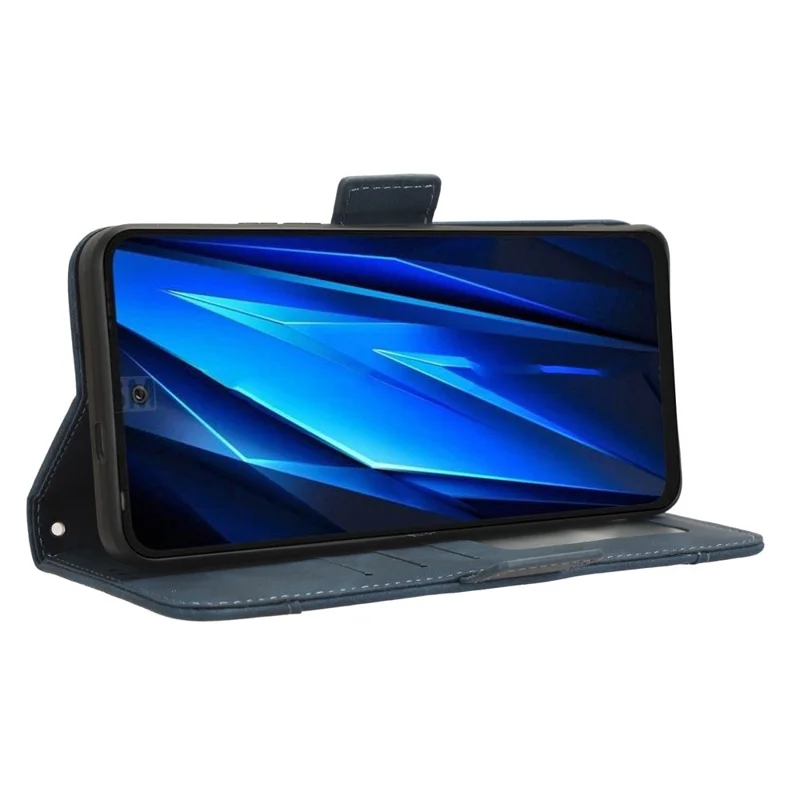 For TECNO Pova 5 4G LH7N PU Leather Stand Wallet Case Multiple Card Slots Phone Cover - Blue